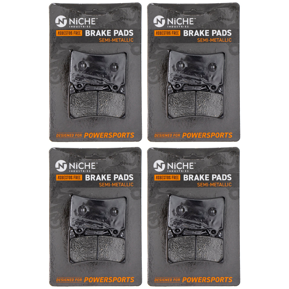 Semi-Metallic Brake Pad Set (Front & Rear) 4-Pack for zOTHER Yamaha TDM850 Royal Road NICHE 519-KPA2434D