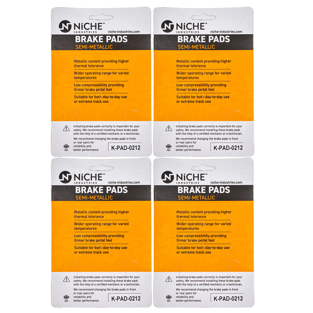 NICHE 519-KPA2434D Brake Pad Set 4-Pack for zOTHER Yamaha TDM850