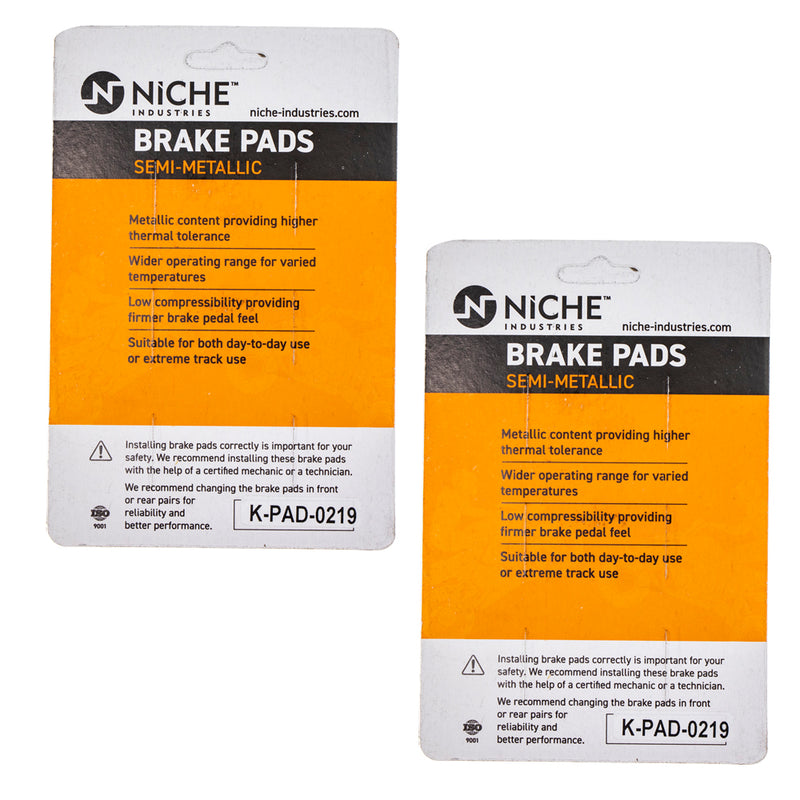 NICHE 519-KPA2431D Brake Pad Set 2-Pack for Kawasaki ZRX1200R ZRX1100