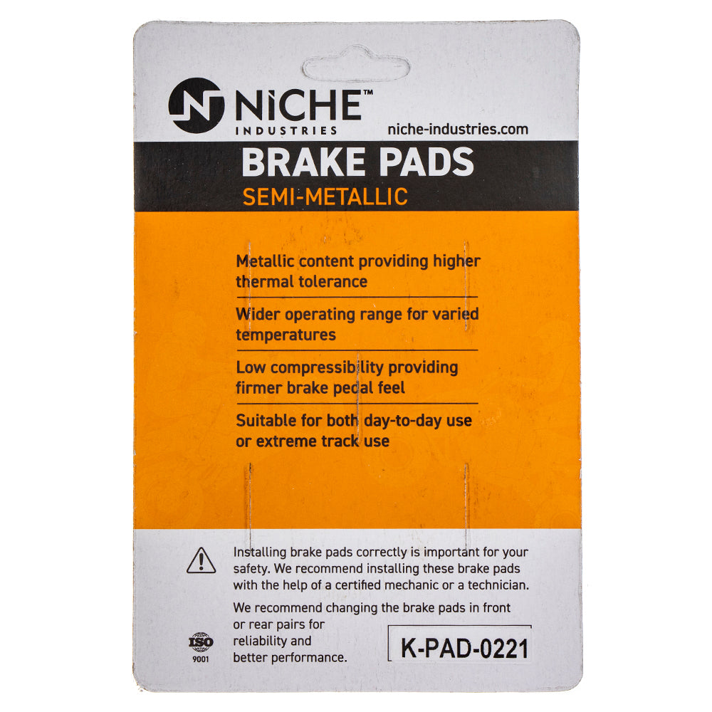NICHE 519-KPA2443D Semi-Metallic Brake Pads for Suzuki RM85L RM85