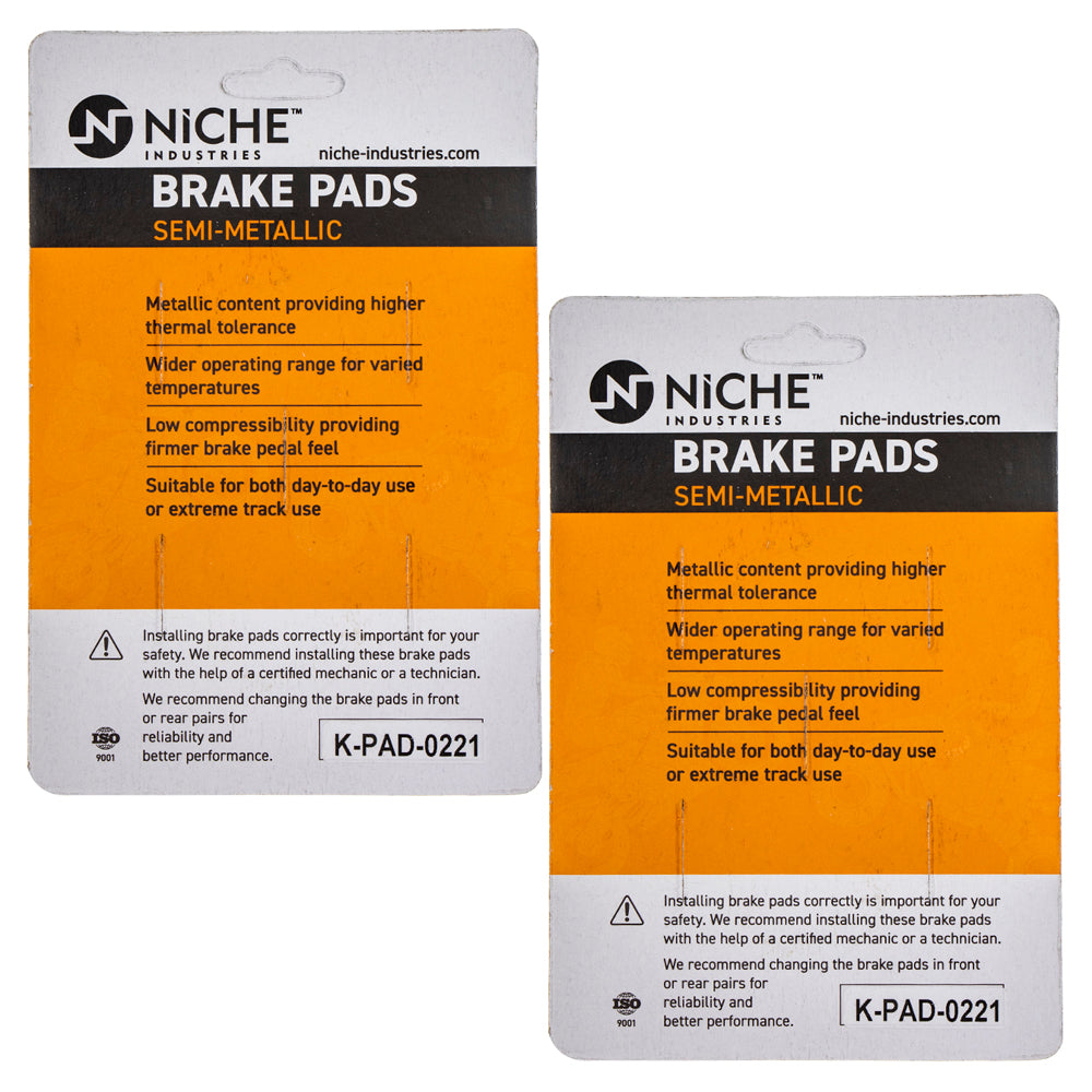 NICHE 519-KPA2443D Brake Pad Set 2-Pack for Suzuki RM85L RM85