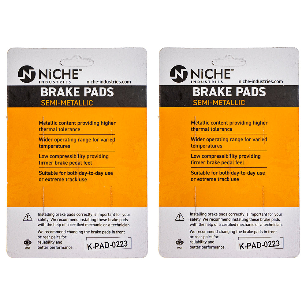 NICHE 519-KPA2445D Brake Pad Set 2-Pack for zOTHER Honda Valkyrie