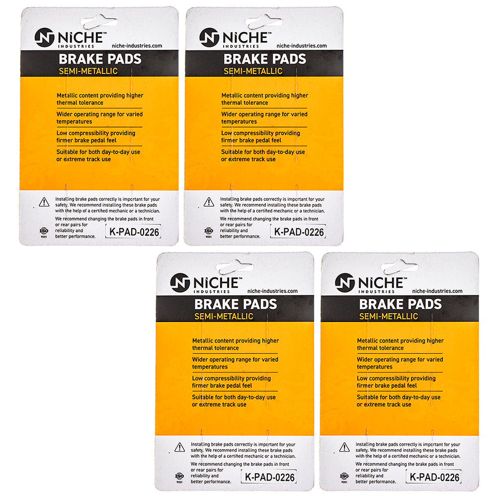NICHE 519-KPA2448D Brake Pad Set 4-Pack for zOTHER BMW K1300S K1300R