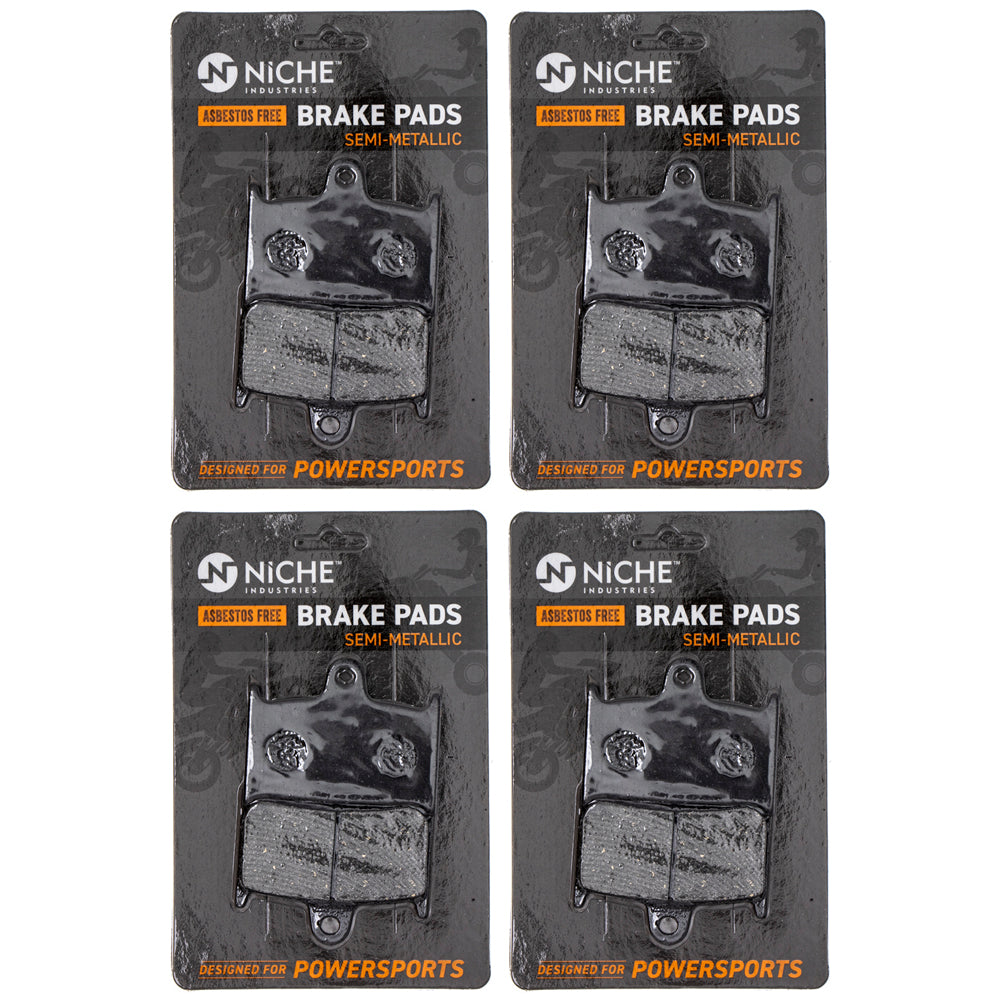 Front Semi-Metallic Brake Pad Set 4-Pack for Suzuki RF900R Bandit 59300-17811 59100-27840 NICHE 519-KPA2449D