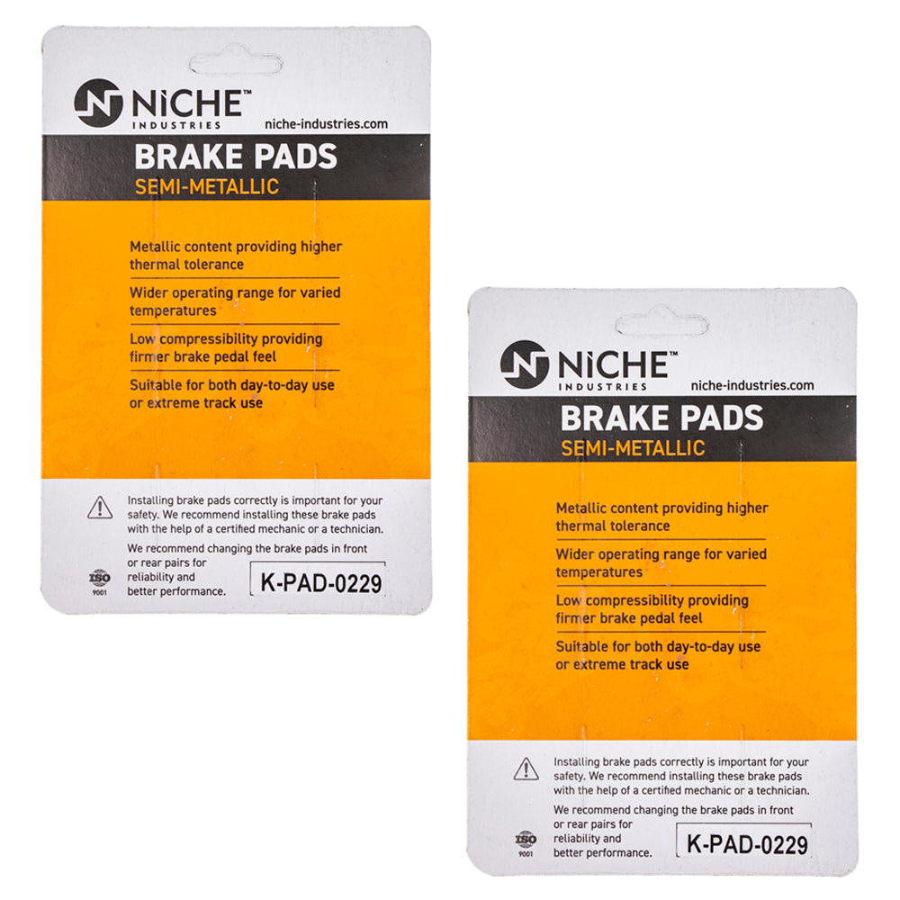 NICHE 519-KPA2441D Brake Pad Set 2-Pack for zOTHER Kawasaki KX65