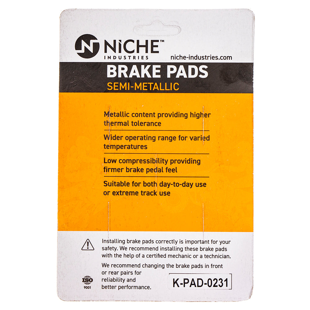 NICHE 519-KPA2453D Brake Pad for Kawasaki Vulcan 43082-0152