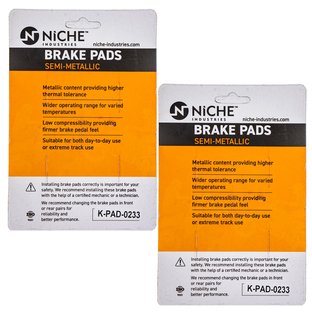 NICHE 519-KPA2455D Brake Pad Set 2-Pack for Suzuki Burgman