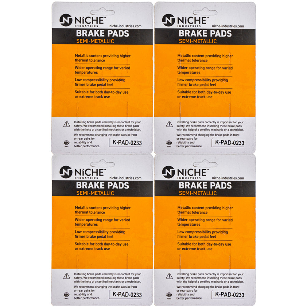 NICHE 519-KPA2455D Brake Pad Set 4-Pack for Suzuki Burgman