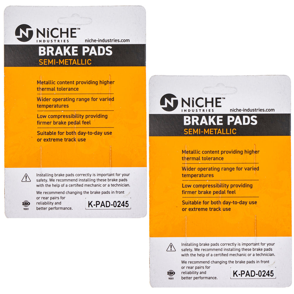 NICHE 519-KPA2467D Brake Pad Set 2-Pack for zOTHER Honda Interceptor