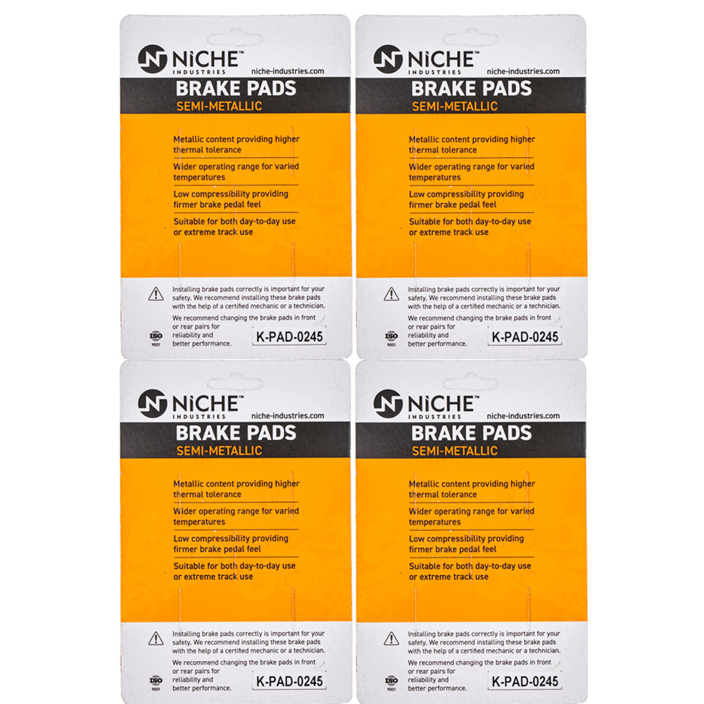 NICHE 519-KPA2467D Brake Pad Set 4-Pack for zOTHER Honda Interceptor