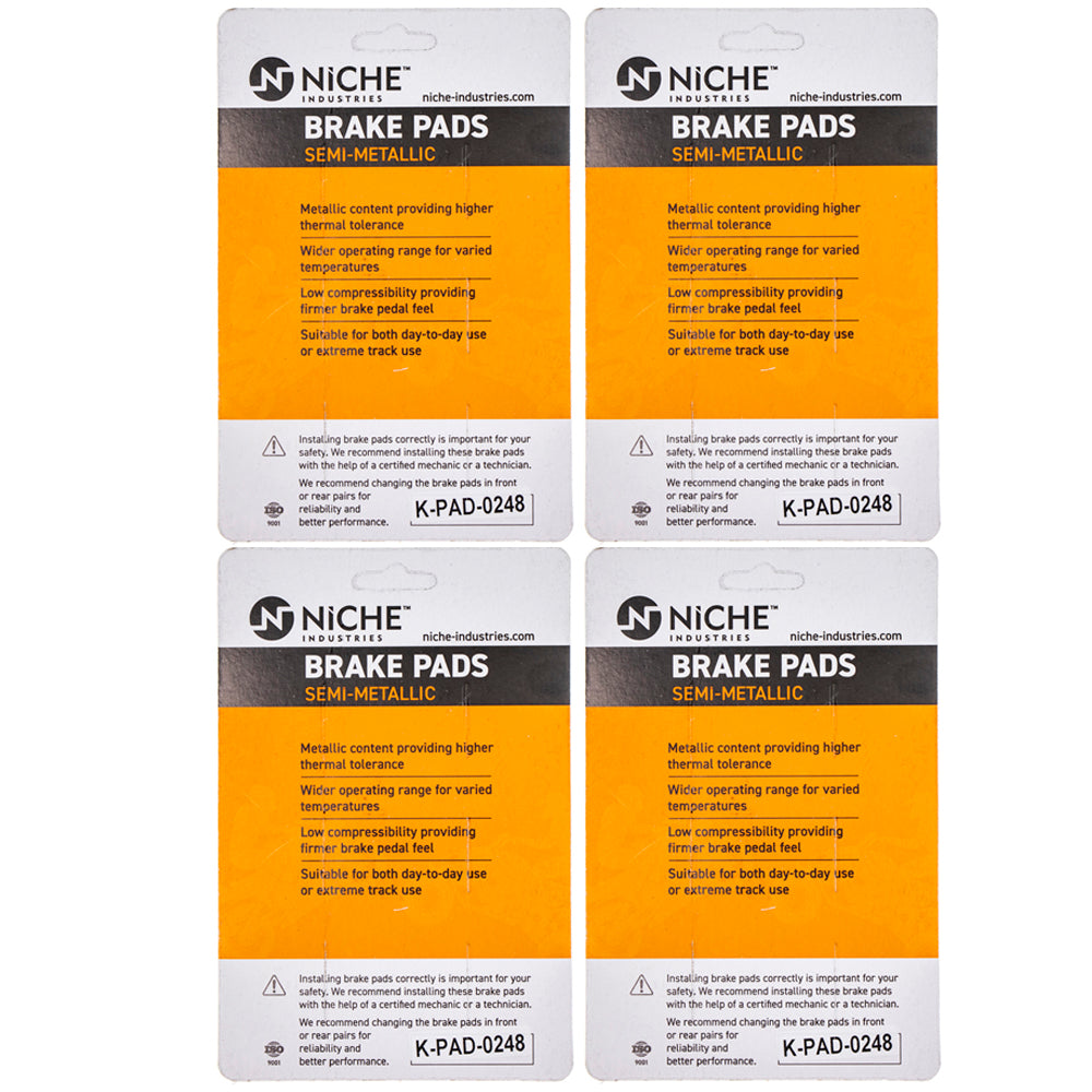 NICHE 519-KPA2460D Brake Pad Set 4-Pack for zOTHER Honda CRF300LS
