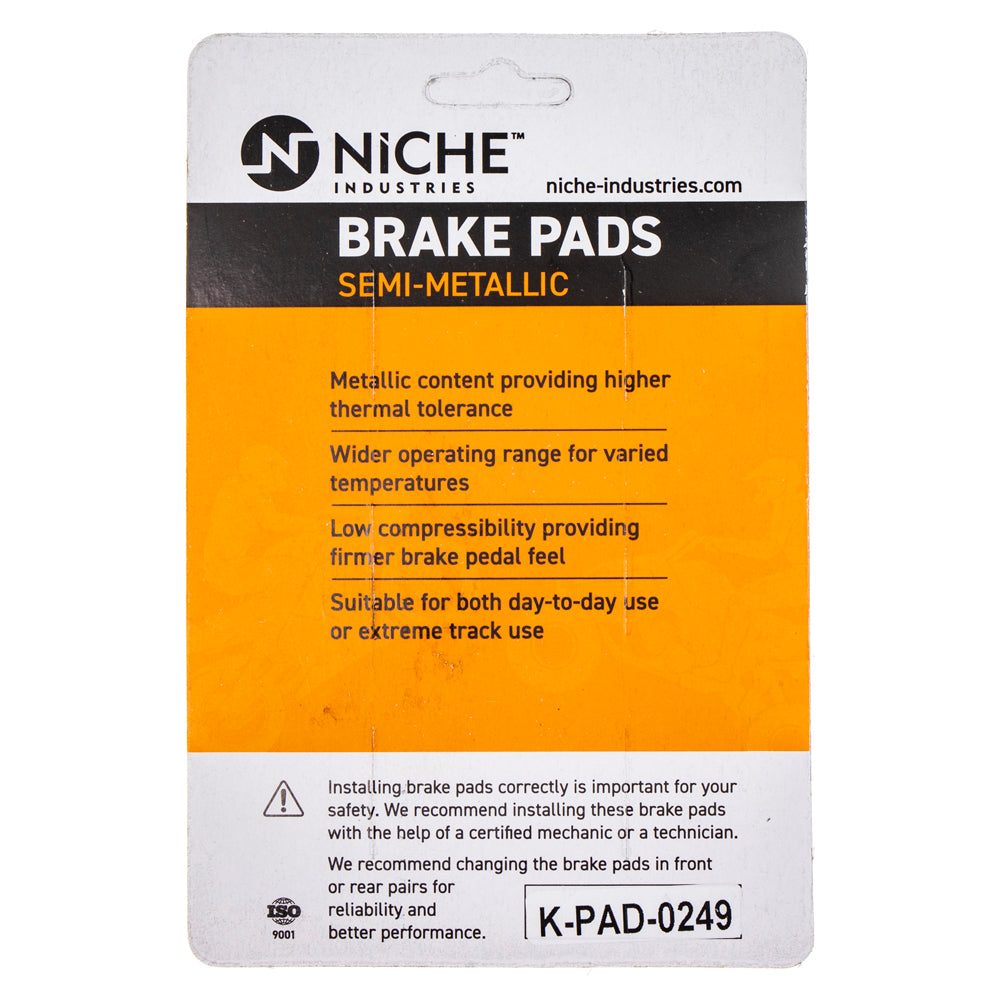 NICHE 519-KPA2461D Semi-Metallic Brake Pads for zOTHER Honda CRF300LS