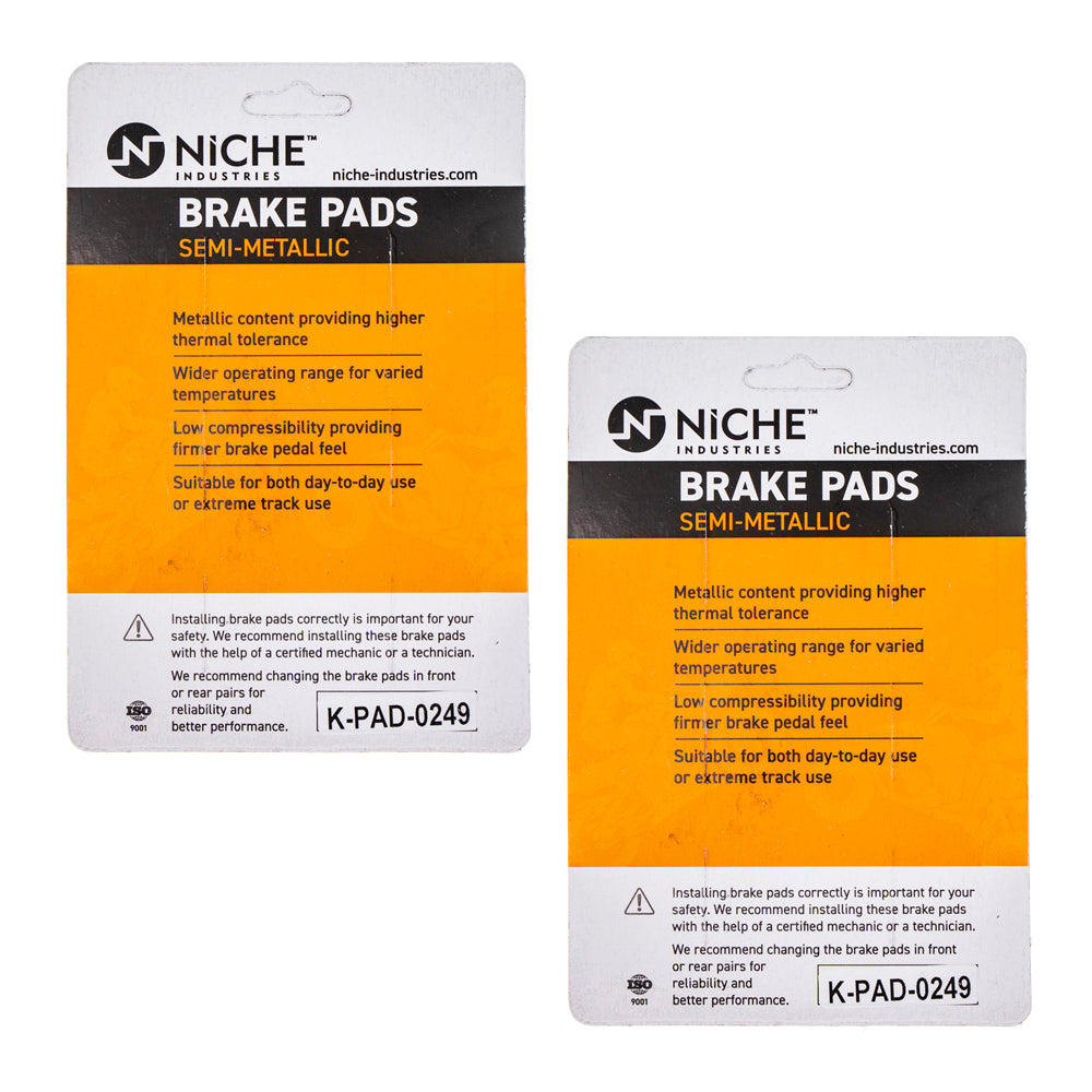 NICHE 519-KPA2461D Brake Pad Set 2-Pack for zOTHER Honda CRF300LS