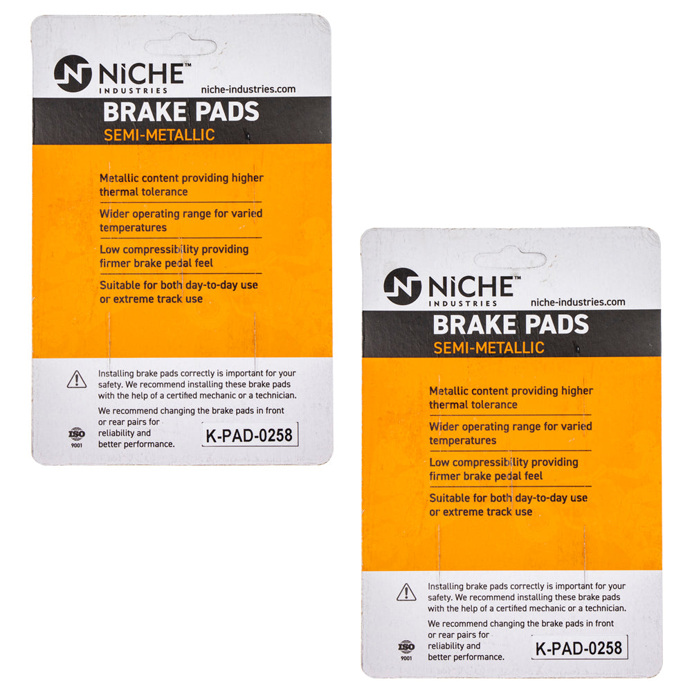 NICHE 519-KPA2470D Brake Pad Set 2-Pack for Suzuki Burgman