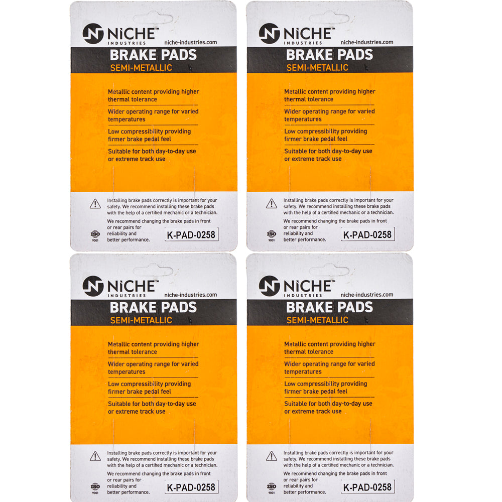 NICHE 519-KPA2470D Brake Pad Set 4-Pack for Suzuki Burgman