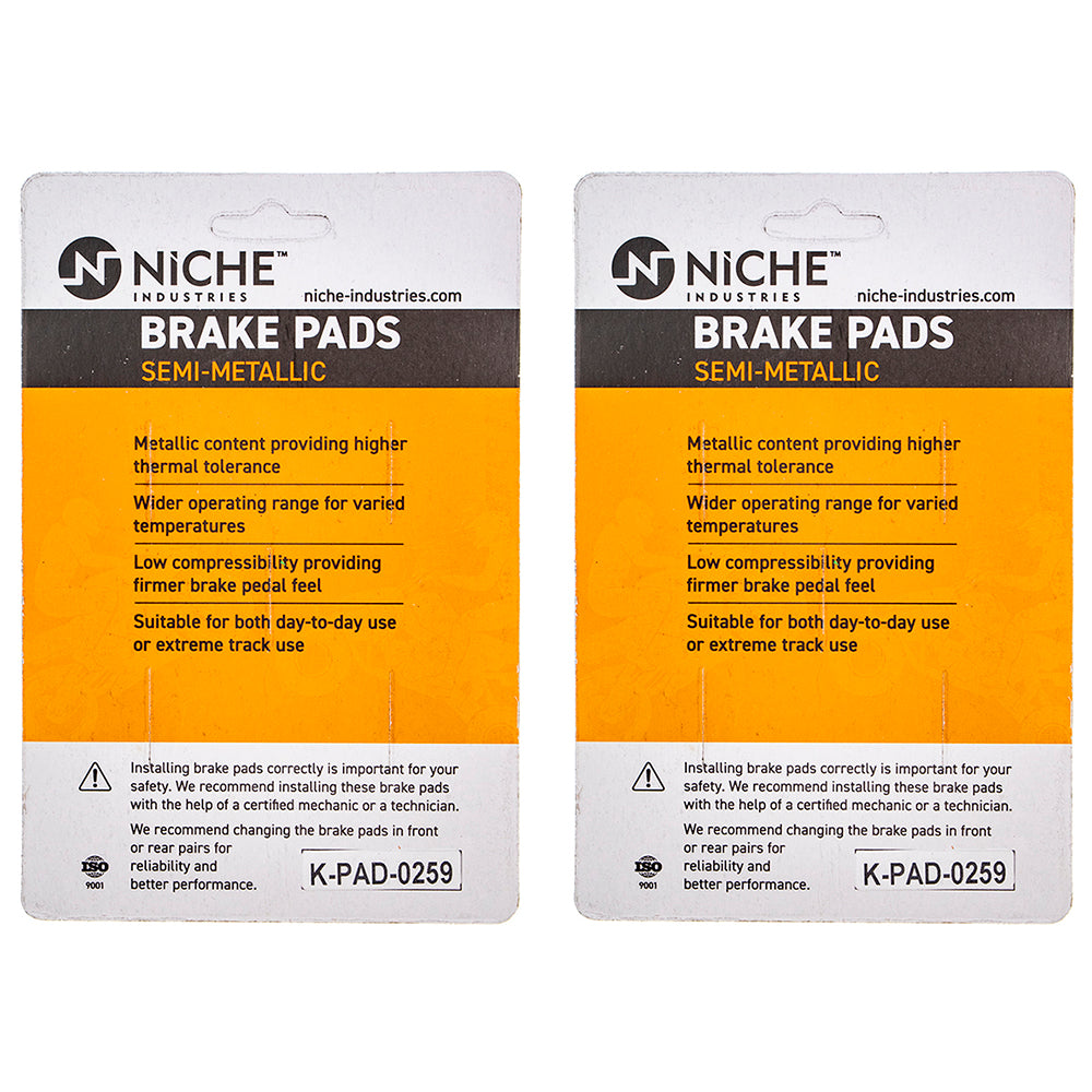 NICHE 519-KPA2471D Brake Pad Set 2-Pack for zOTHER KTM 640 620 400