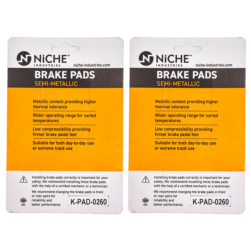 NICHE 519-KPA2482D Semi-Metallic Brake Pad Set 2-Pack for zOTHER KTM