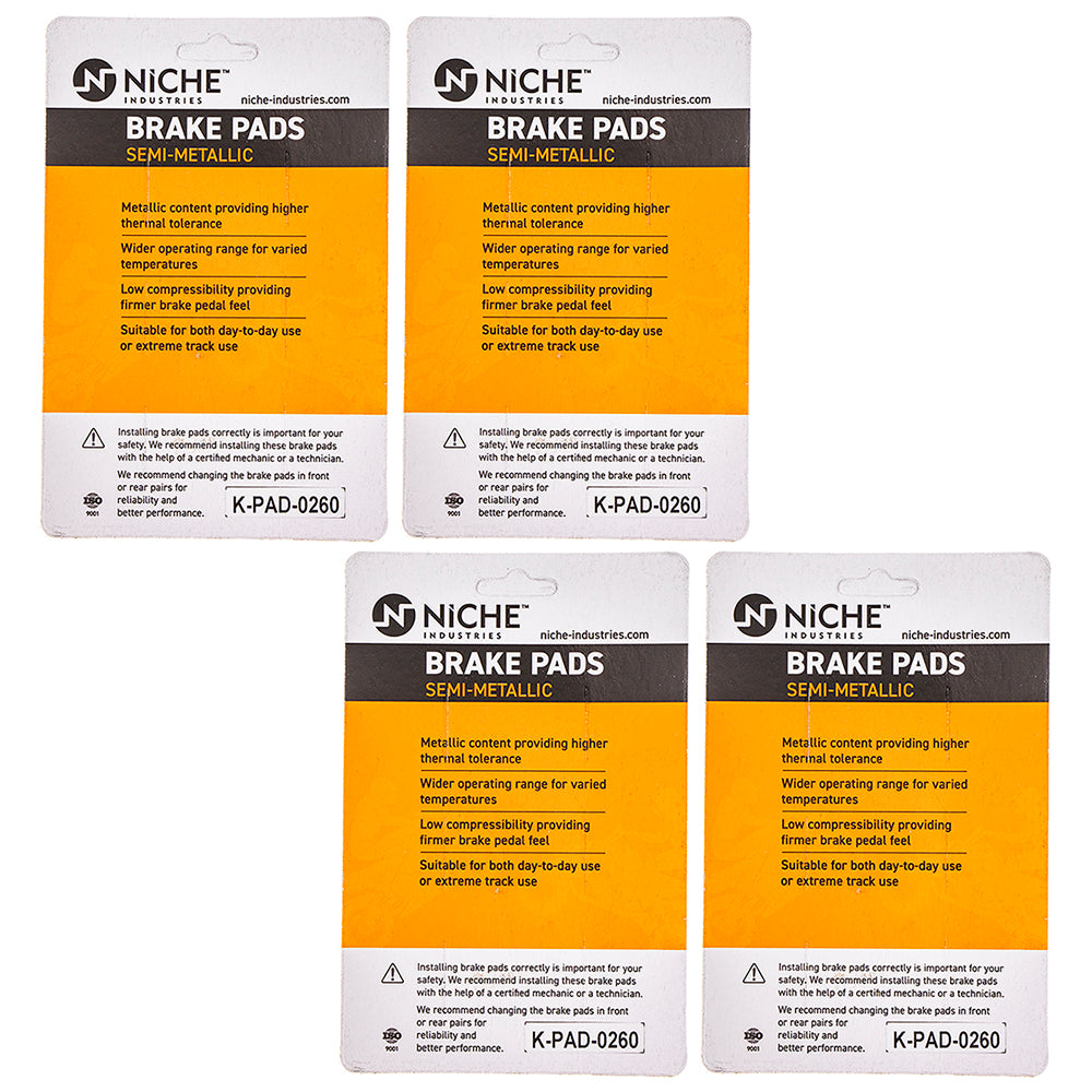 NICHE 519-KPA2482D Brake Pad Set 4-Pack for zOTHER KTM FS570 560 450