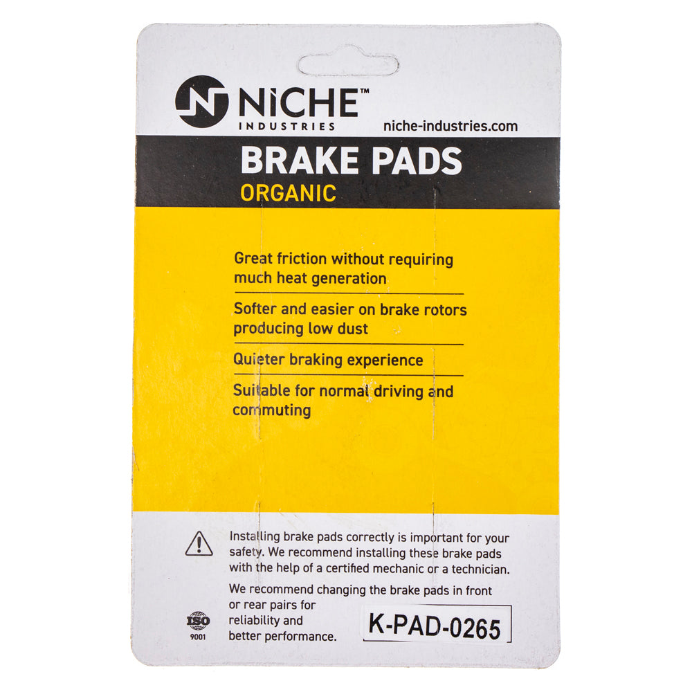 NICHE 519-KPA2487D Rear Organic Brake Pad Set for zOTHER Honda Expert