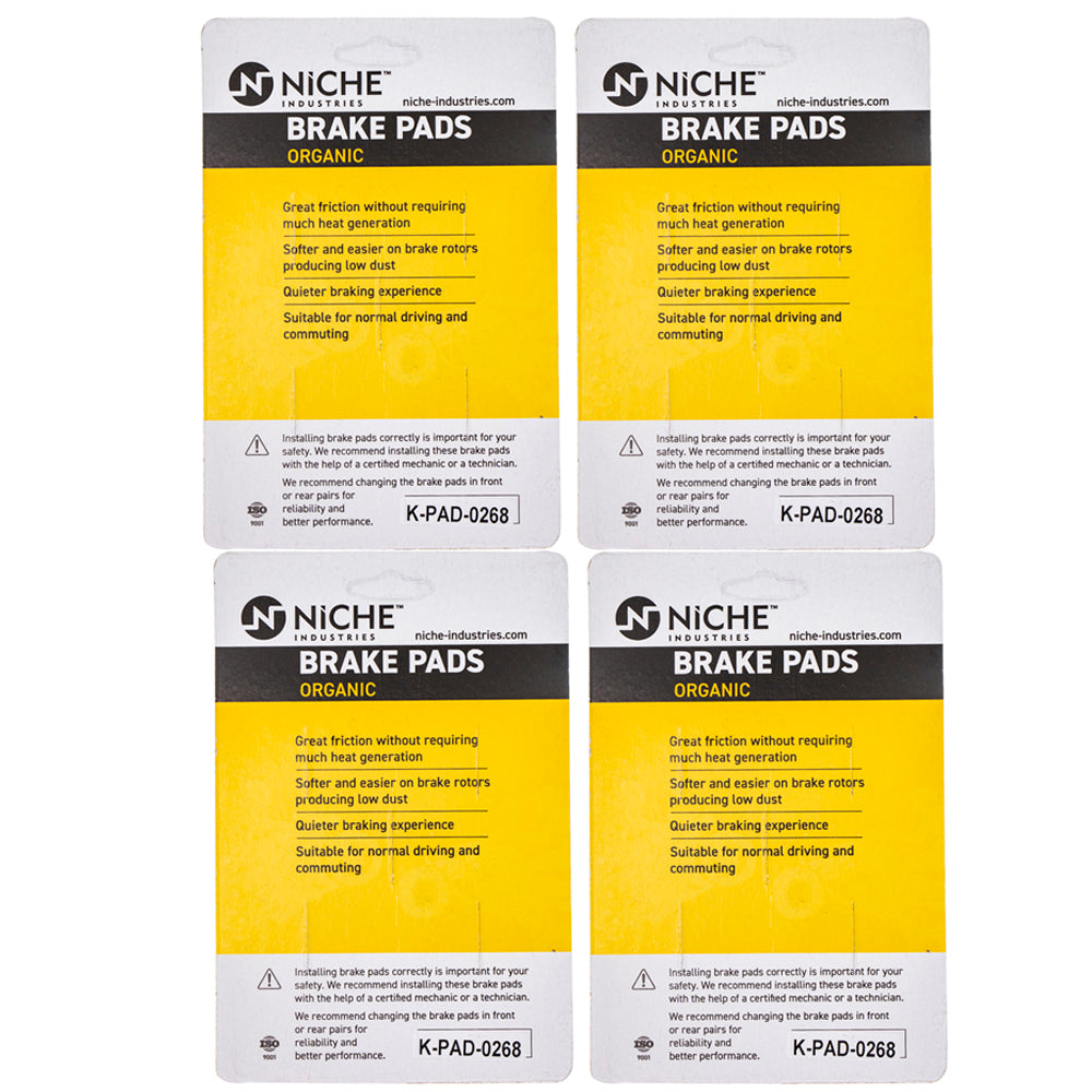 NICHE 519-KPA2480D Brake Pad Set 4-Pack for zOTHER Victory Triumph