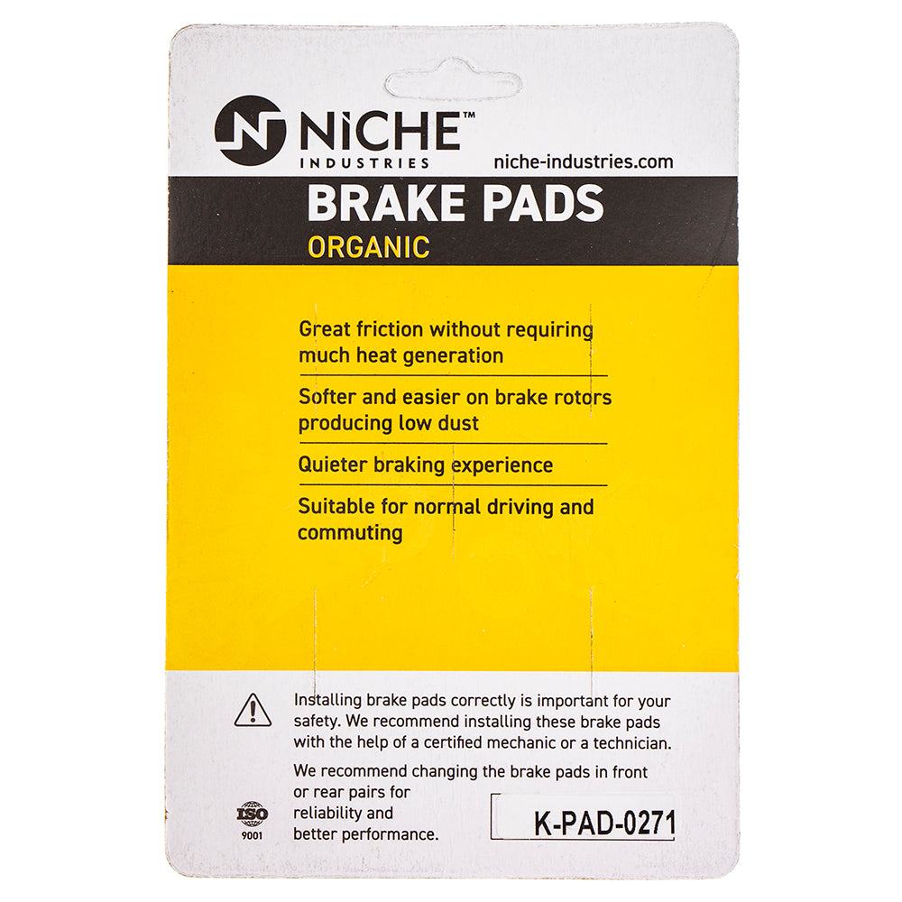 NICHE 519-KPA2493D Front Organic Brake Pad Set for zOTHER Suzuki