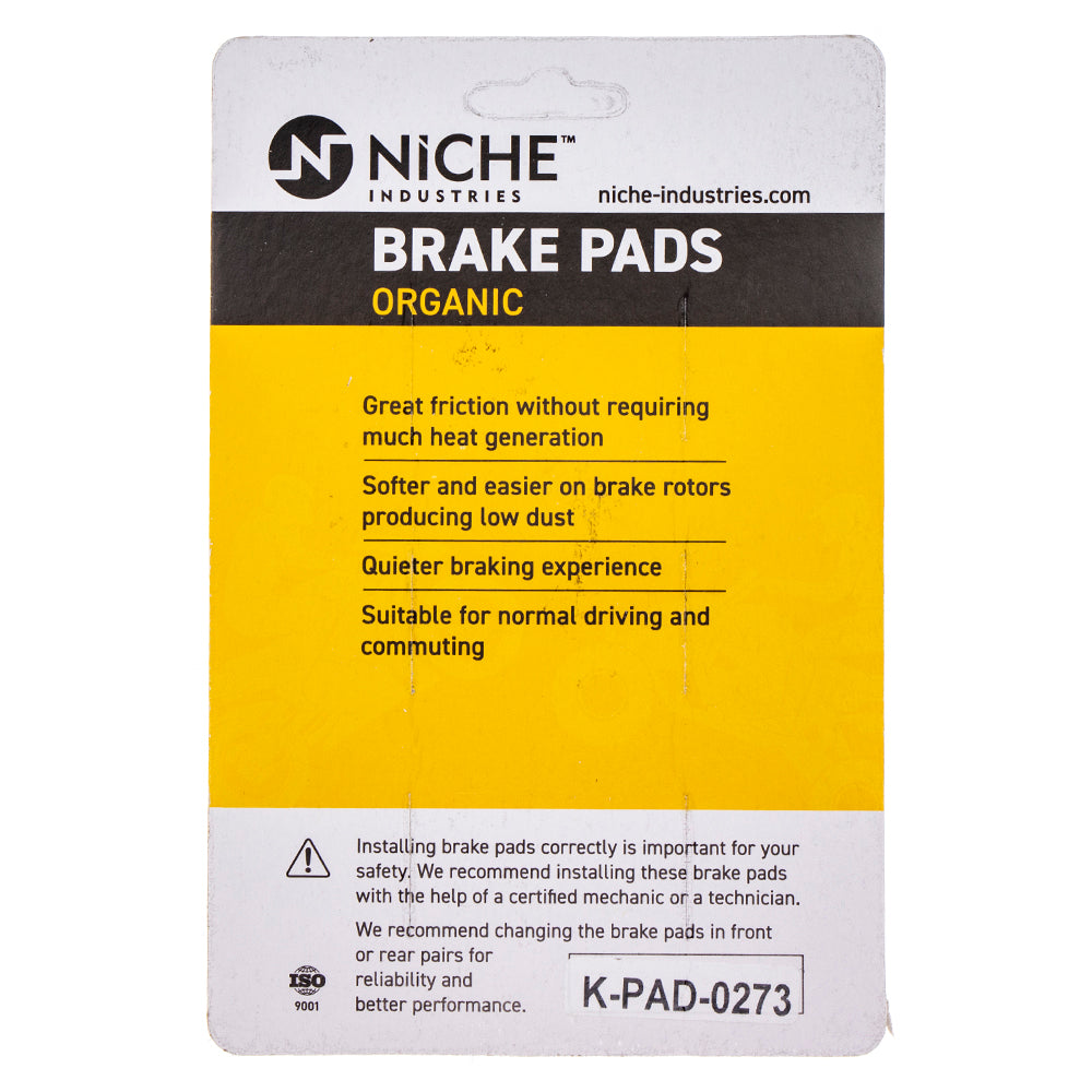 NICHE 519-KPA2495D Rear Organic Brake Pad Set for zOTHER Yamaha