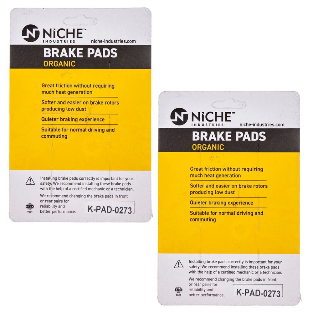 NICHE 519-KPA2495D Rear Brake Pads Set 2-Pack for zOTHER Yamaha