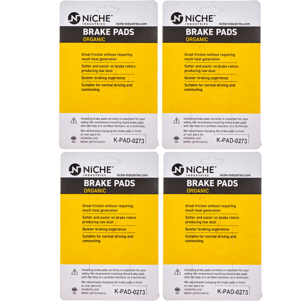NICHE 519-KPA2495D Rear Brake Pads Set 4-Pack for zOTHER Yamaha
