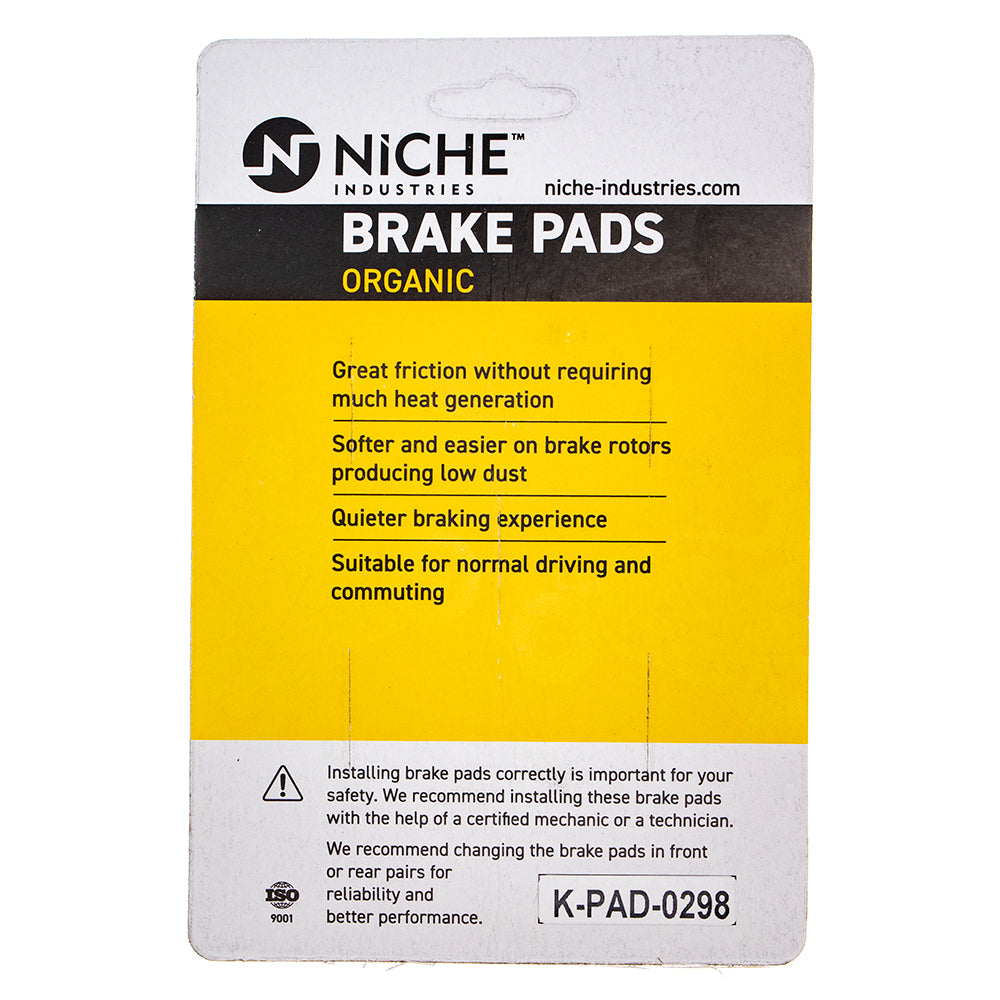 NICHE 519-KPA2410D Rear Organic Brake Pad Set for Harley Davidson