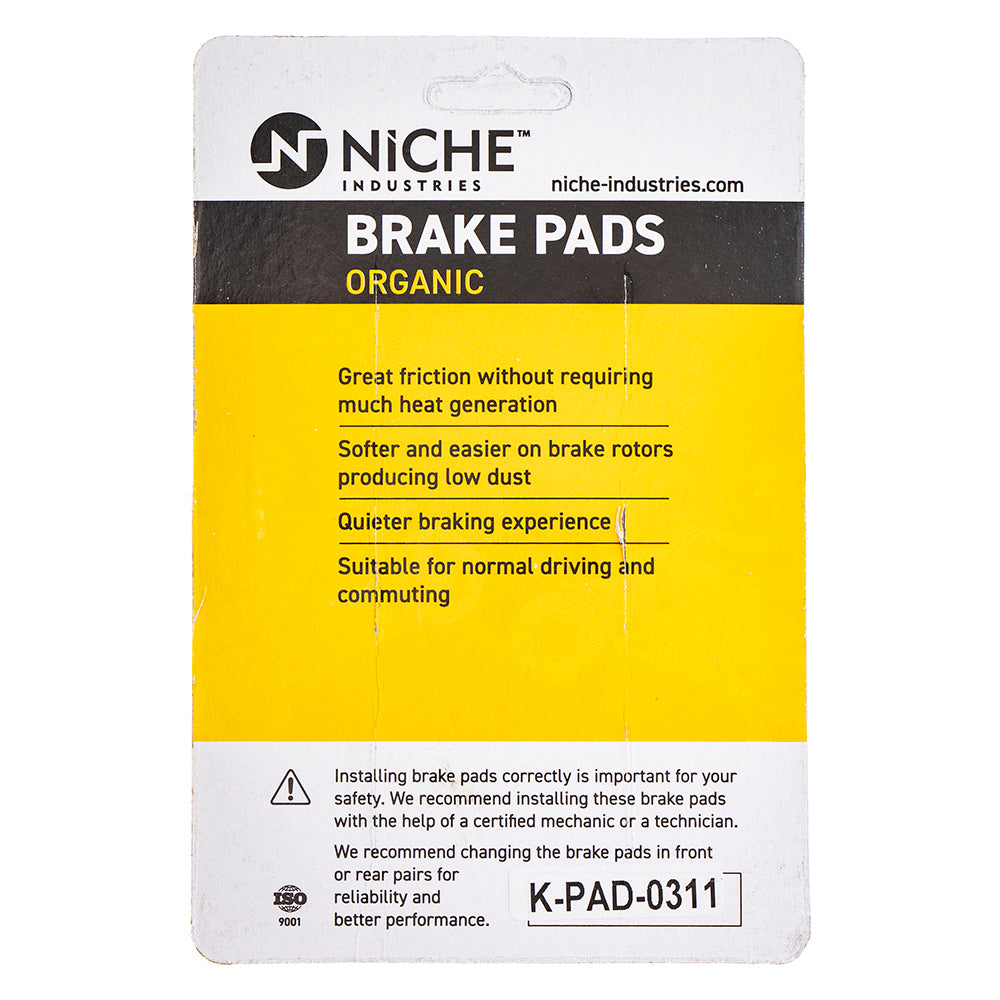 NICHE 519-KPA2533D Front Brake Pads Set 4-Pack for Kawasaki KLR650