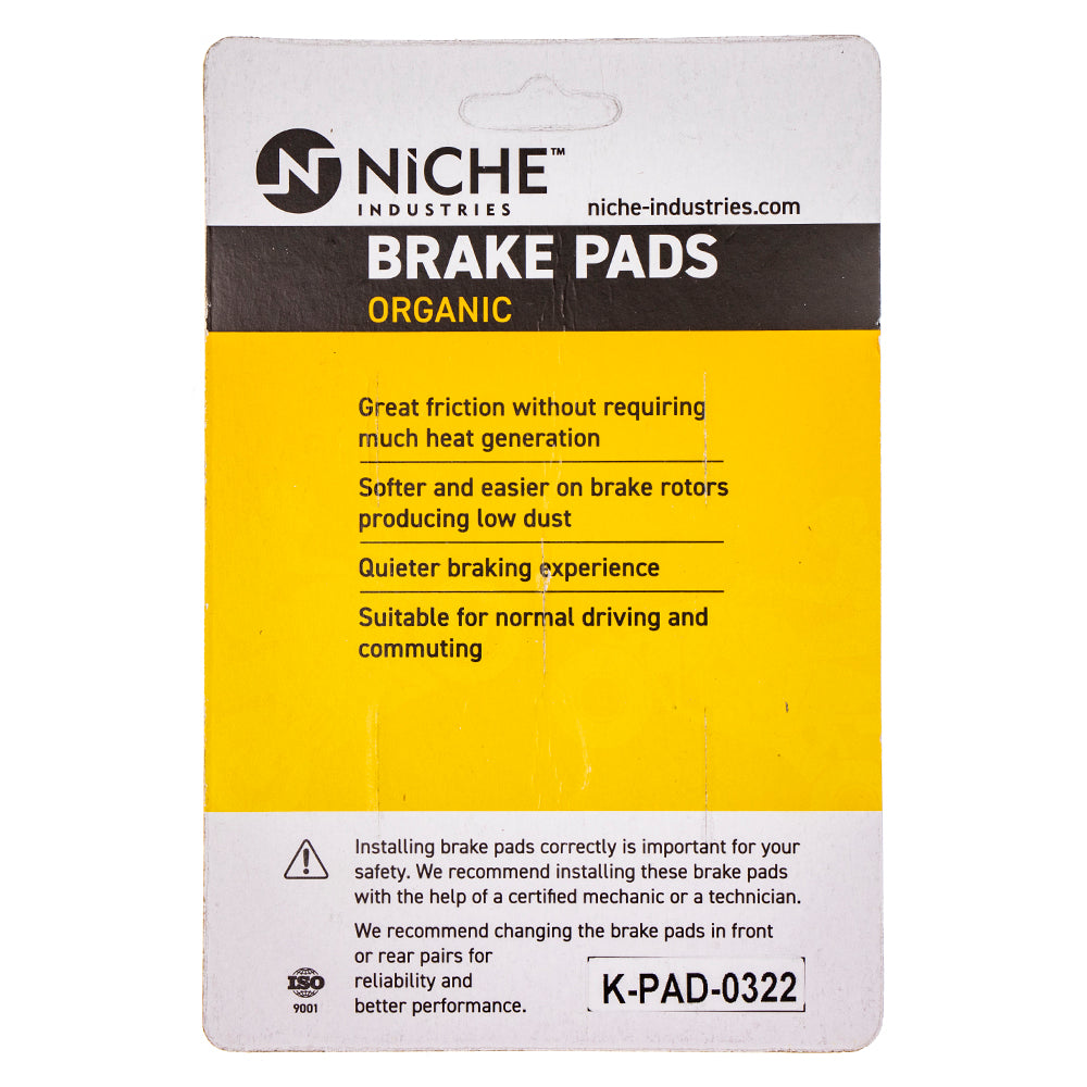 NICHE 519-KPA2544D Front Organic Brake Pad Set 2-Pack for zOTHER BMW