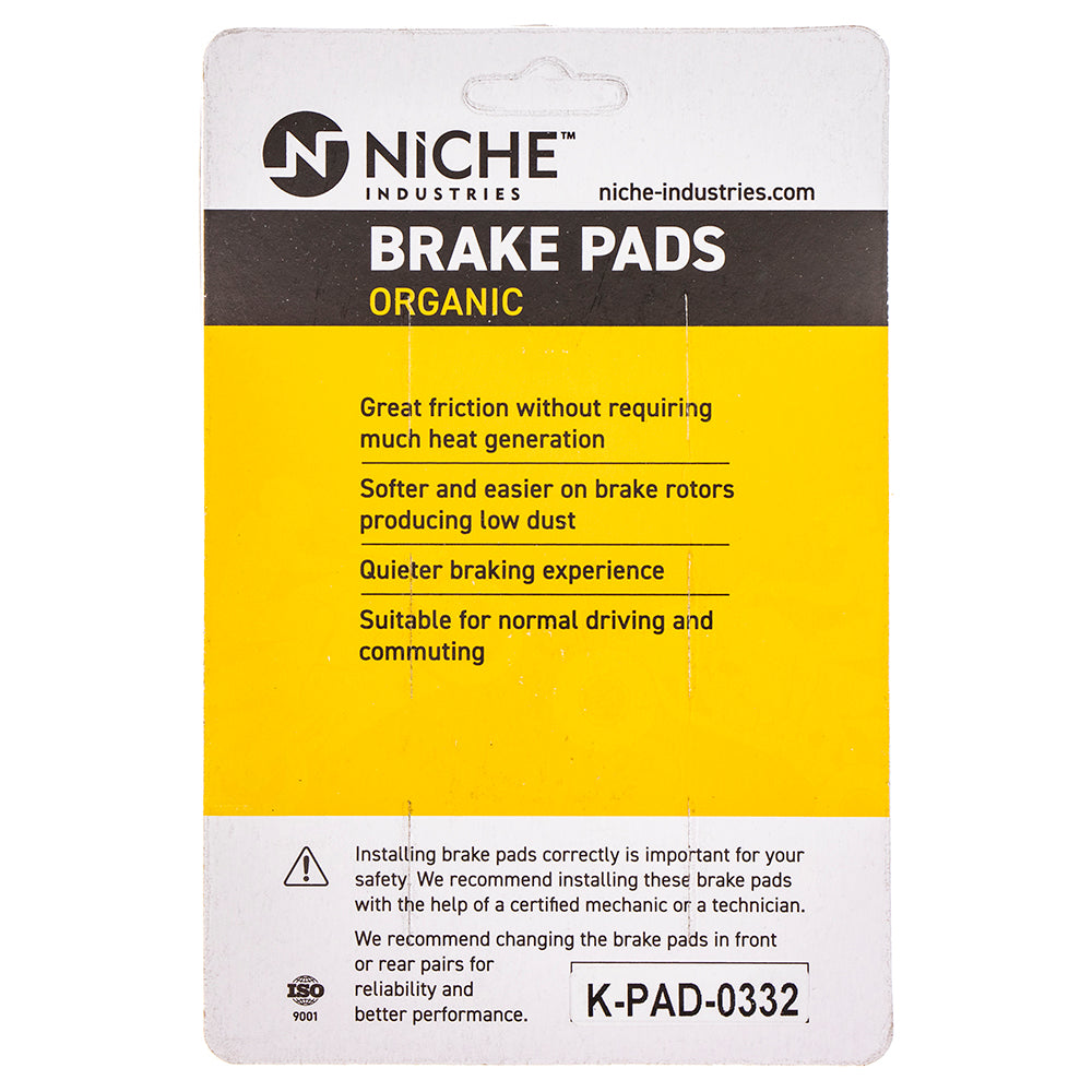 NICHE 519-KPA2554D Front Organic Brake Pad Set for zOTHER Kawasaki