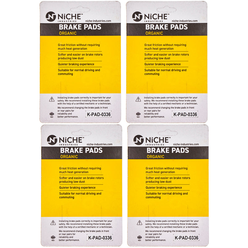 NICHE 519-KPA2558D Rear Brake Pads Set 4-Pack for Suzuki RM85L RM85