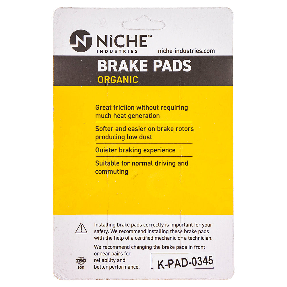 NICHE 519-KPA2567D Rear Organic Brake Pad Set for Suzuki Honda SV650X