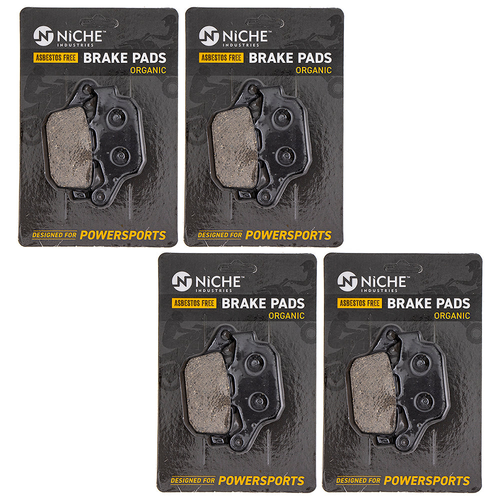 Rear Brake Pads Set 4-Pack for Suzuki Honda SFV650 GW250 CBR300R CBR250R 06435-KYJ-901 NICHE 519-KPA2567D