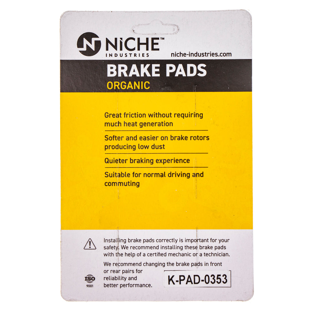 NICHE 519-KPA2575D Rear Organic Brake Pad Set for zOTHER Triumph