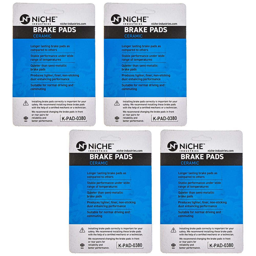 NICHE 519-KPA2502D Rear Ceramic Brake Pad Set 4-Pack for zOTHER Honda