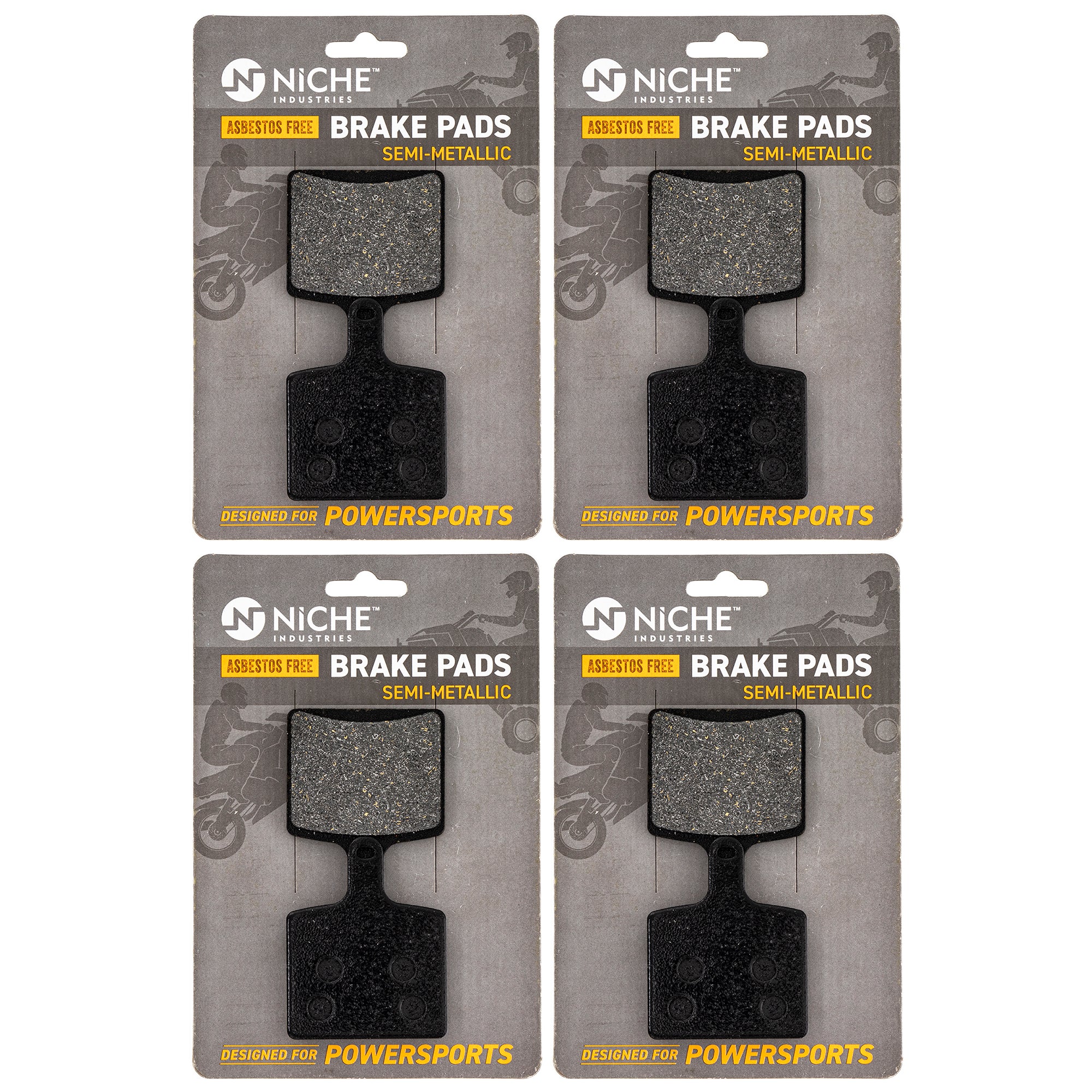Rear Brake Pads Kit Semi-Metallic 4-Pack for Arctic Cat Textron Cat 1702-245 2602-488 NICHE 519-KPA2509D