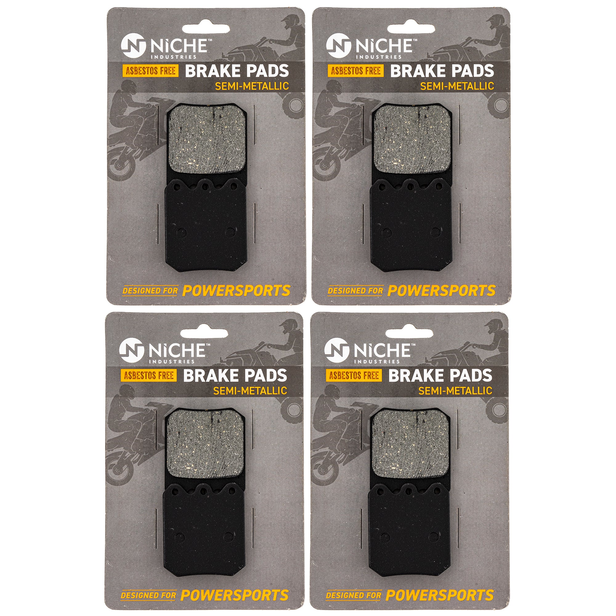 Rear Brake Pads Kit Semi-Metallic 4-Pack for Arctic Cat Textron Cat 1702-429 0702-229 NICHE 519-KPA2500D