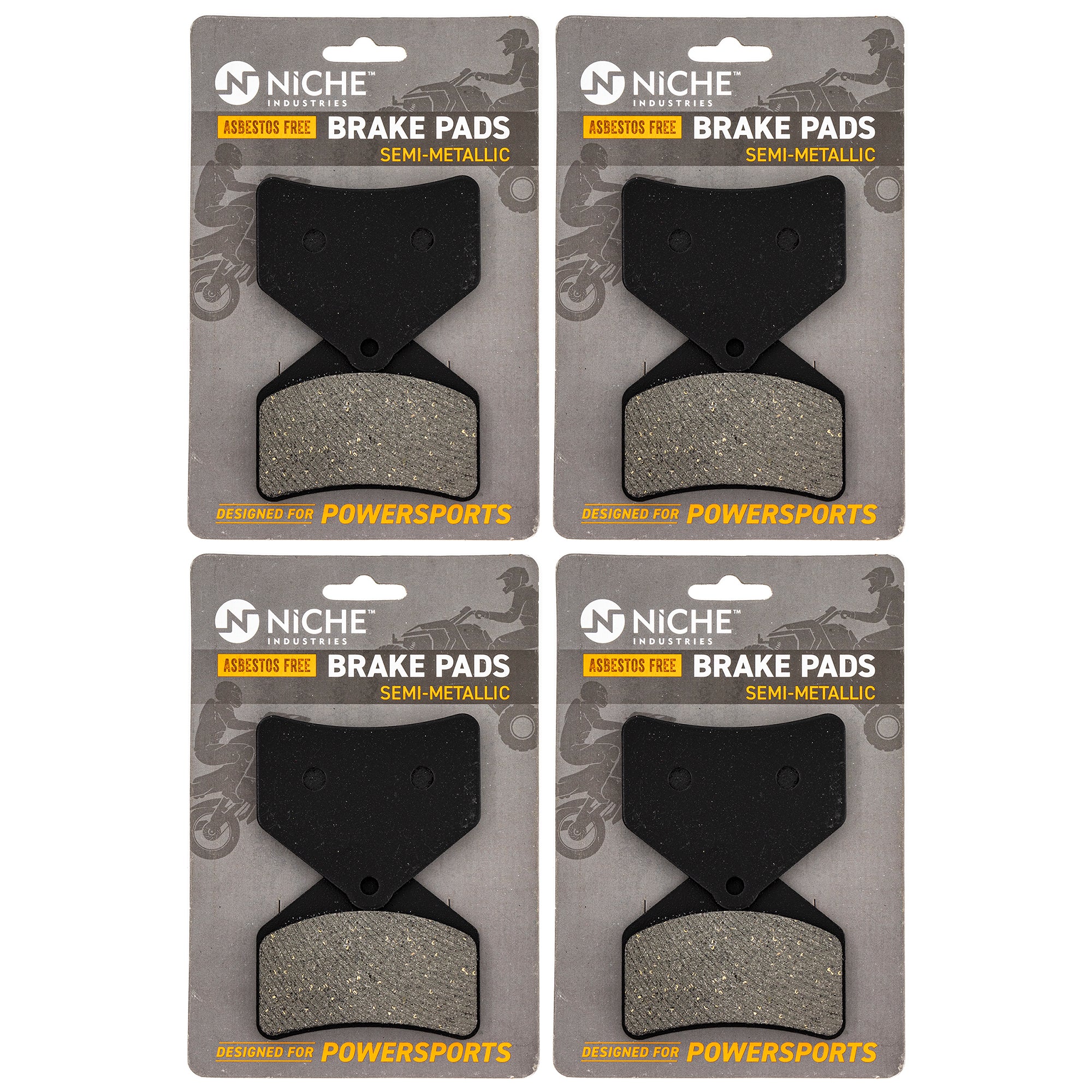 Rear Brake Pads Kit Semi-Metallic 4-Pack for Arctic Cat Textron Cat 0702-563 1602-465 NICHE 519-KPA2501D
