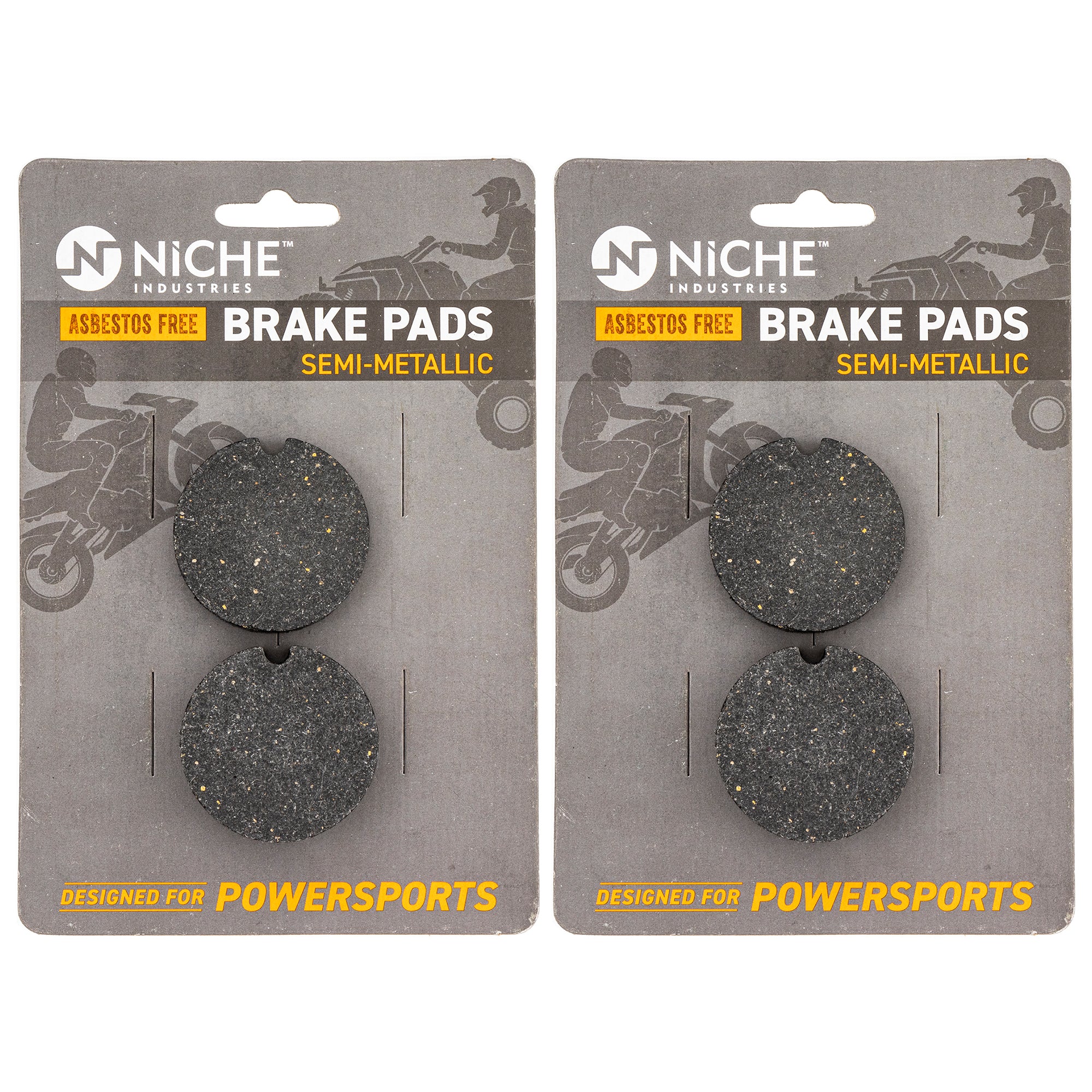 Rear Brake Pads Kit Semi-Metallic 2-Pack for Arctic Cat Textron Cat 0702-264 0702-254 NICHE 519-KPA2512D