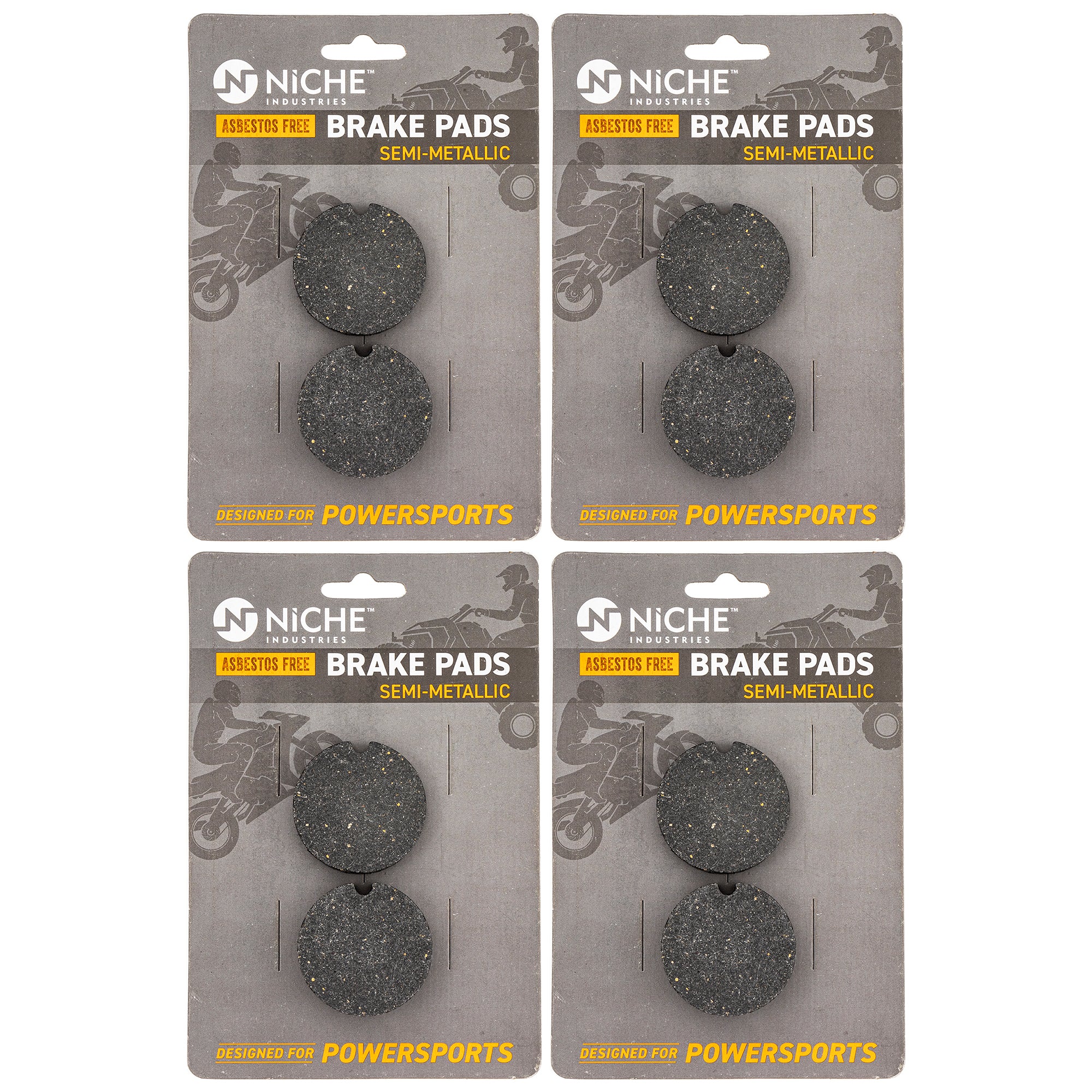 Rear Brake Pads Kit Semi-Metallic 4-Pack for Arctic Cat Textron Cat 0702-264 0702-254 NICHE 519-KPA2512D