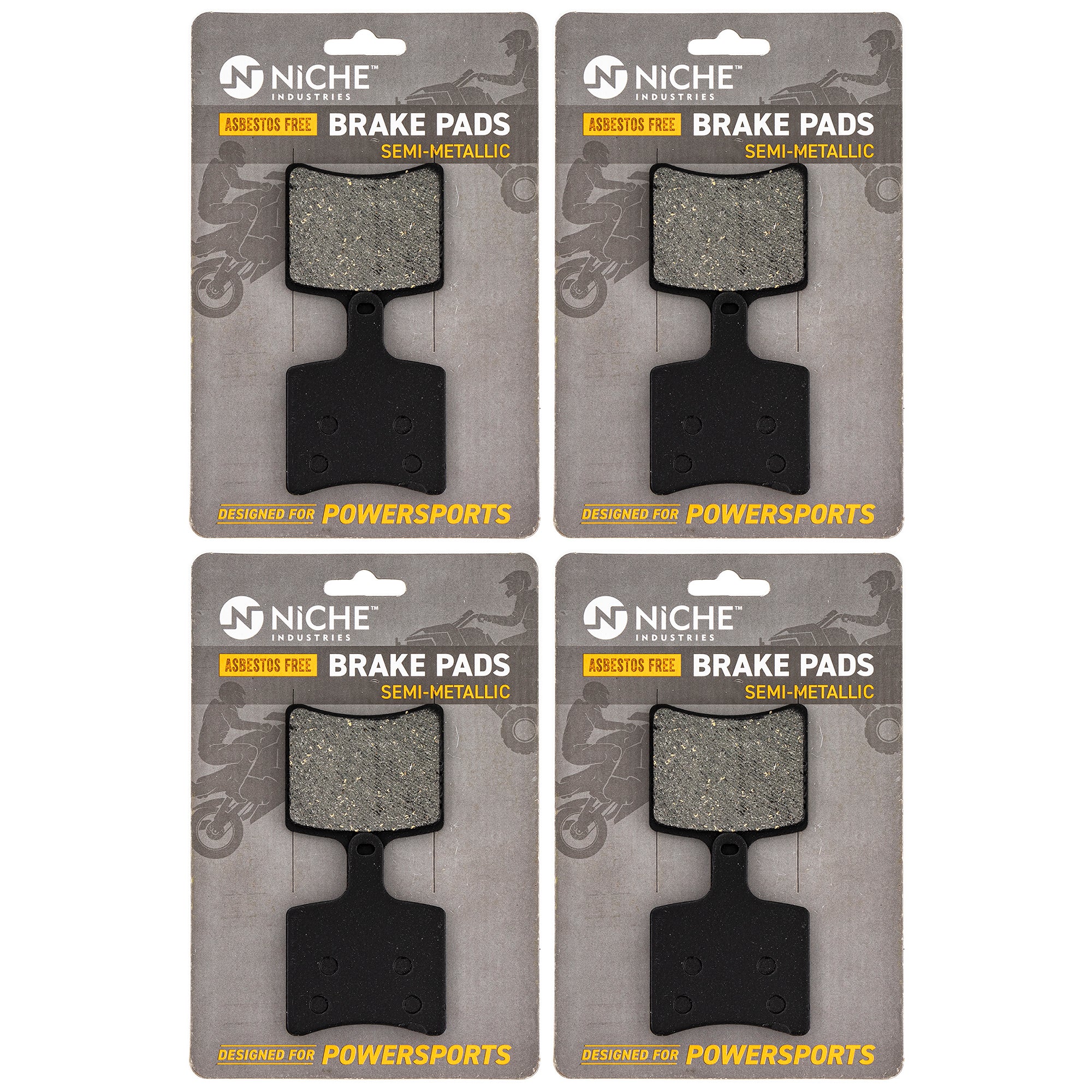 Rear Brake Pads Kit Semi-Metallic 4-Pack for Arctic Cat Textron Cat 3602-061 NICHE 519-KPA2514D