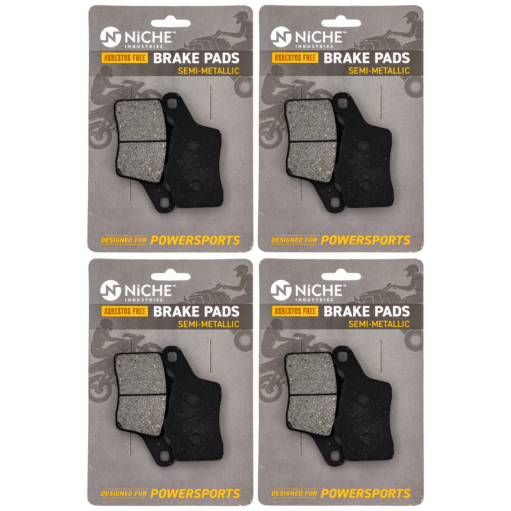 Rear Brake Pads Kit Semi-Metallic 4-Pack for zOTHER BRP Can-Am Ski-Doo Sea-Doo Tundra NICHE 519-KPA2515D