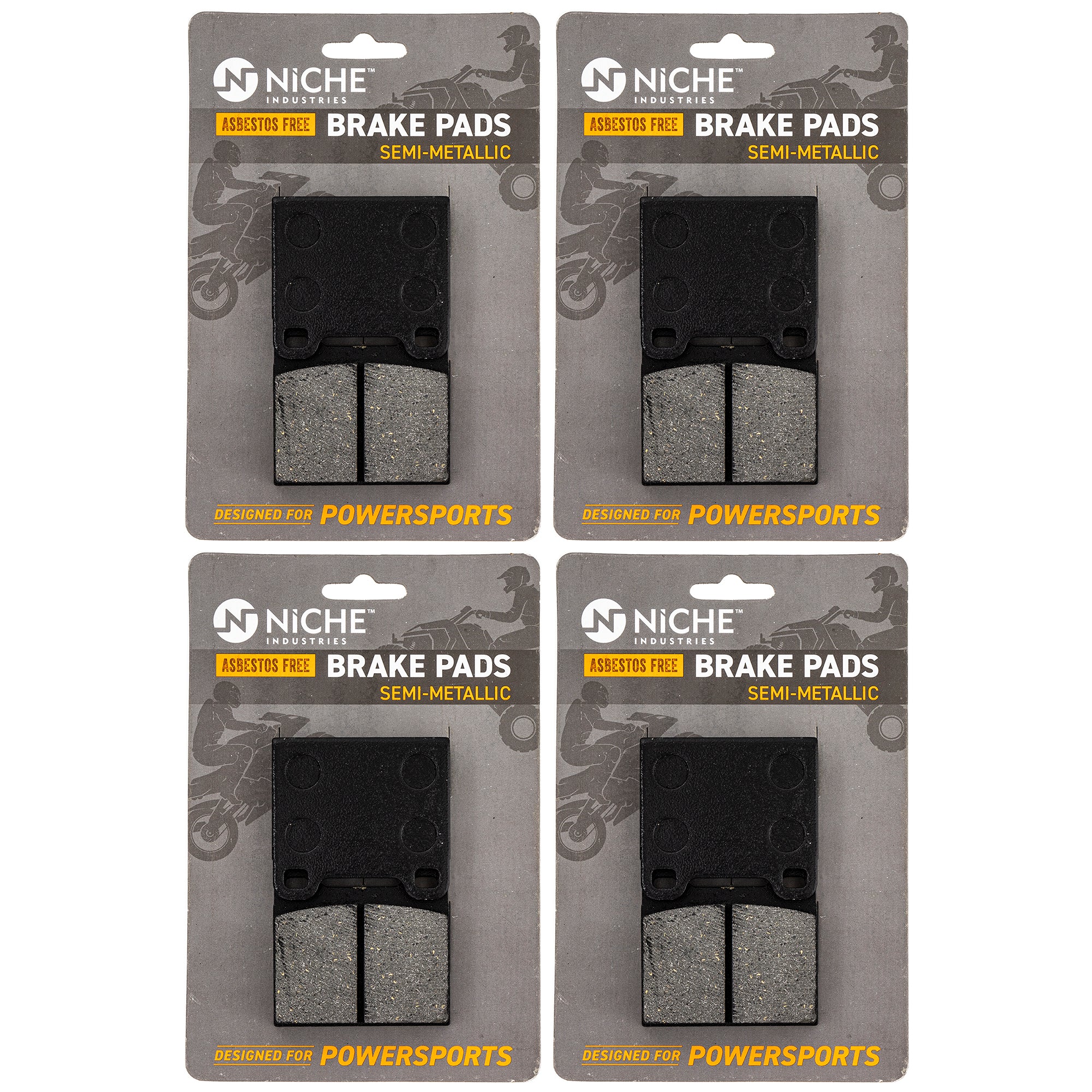 Rear Brake Pads Kit Semi-Metallic 4-Pack for zOTHER BRP Can-Am Ski-Doo Sea-Doo Touring NICHE 519-KPA2516D