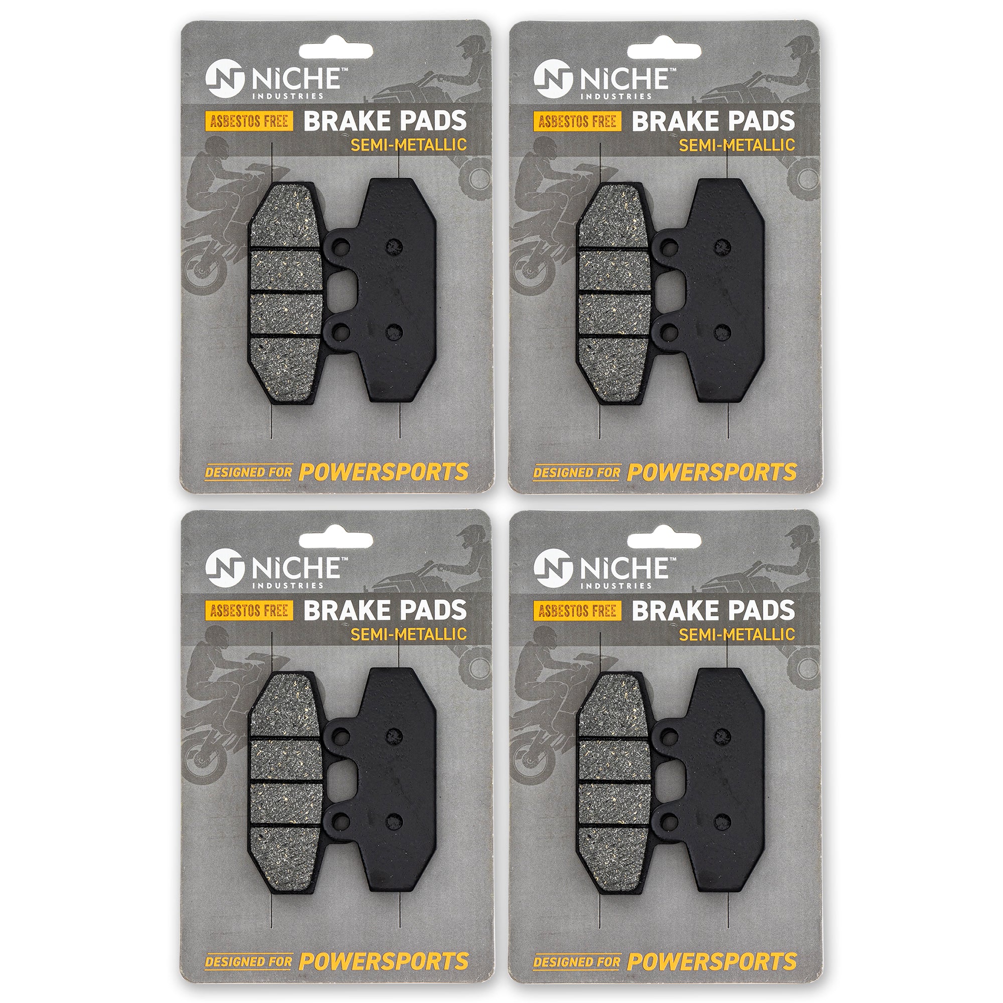 Rear Brake Pads Kit Semi-Metallic 4-Pack for Harley-Davidson Street Sport Softail Low NICHE 519-KPA2517D