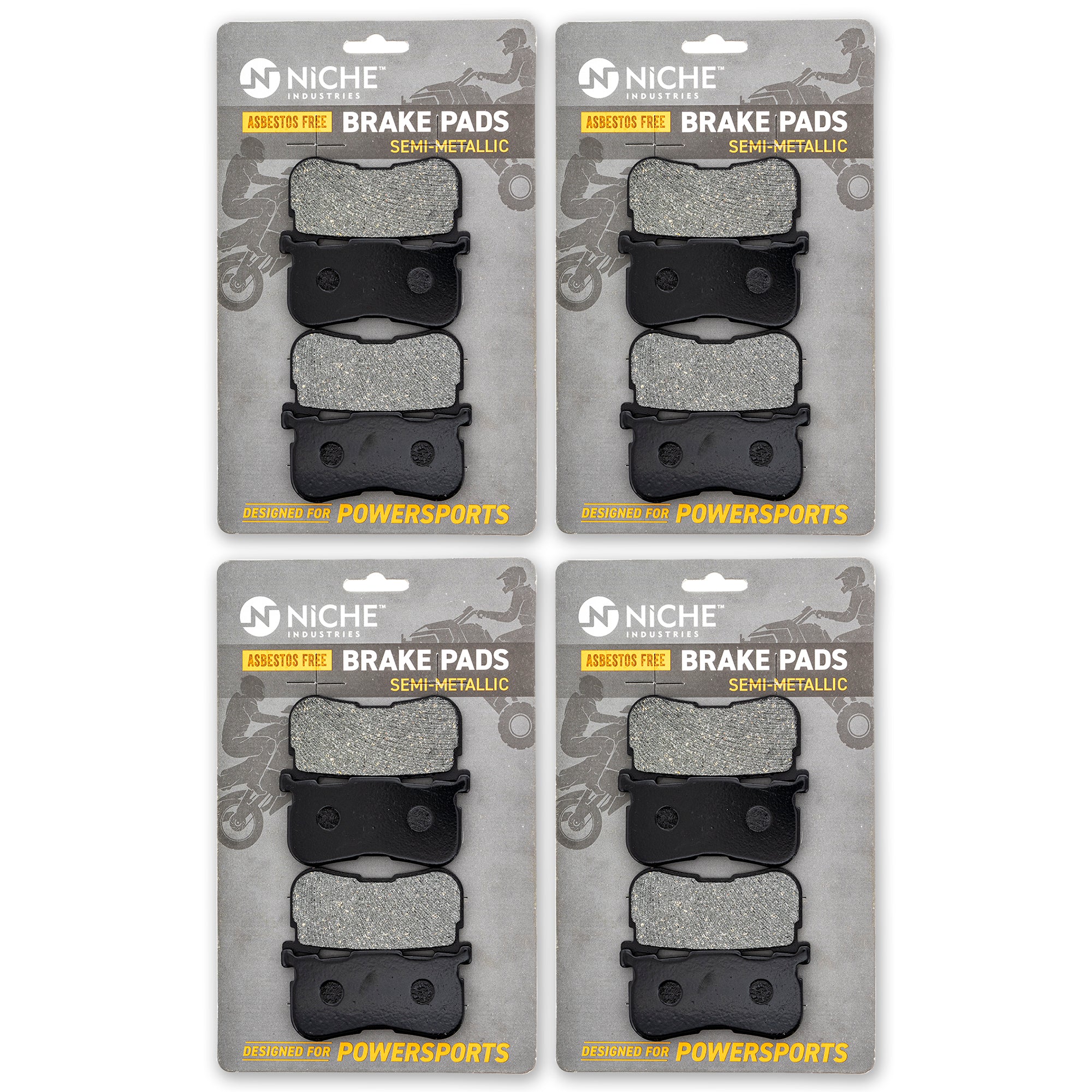 Rear Brake Pads Kit Semi-Metallic 4-Pack for zOTHER Honda Harley-Davidson Tri Silver NICHE 519-KPA2518D