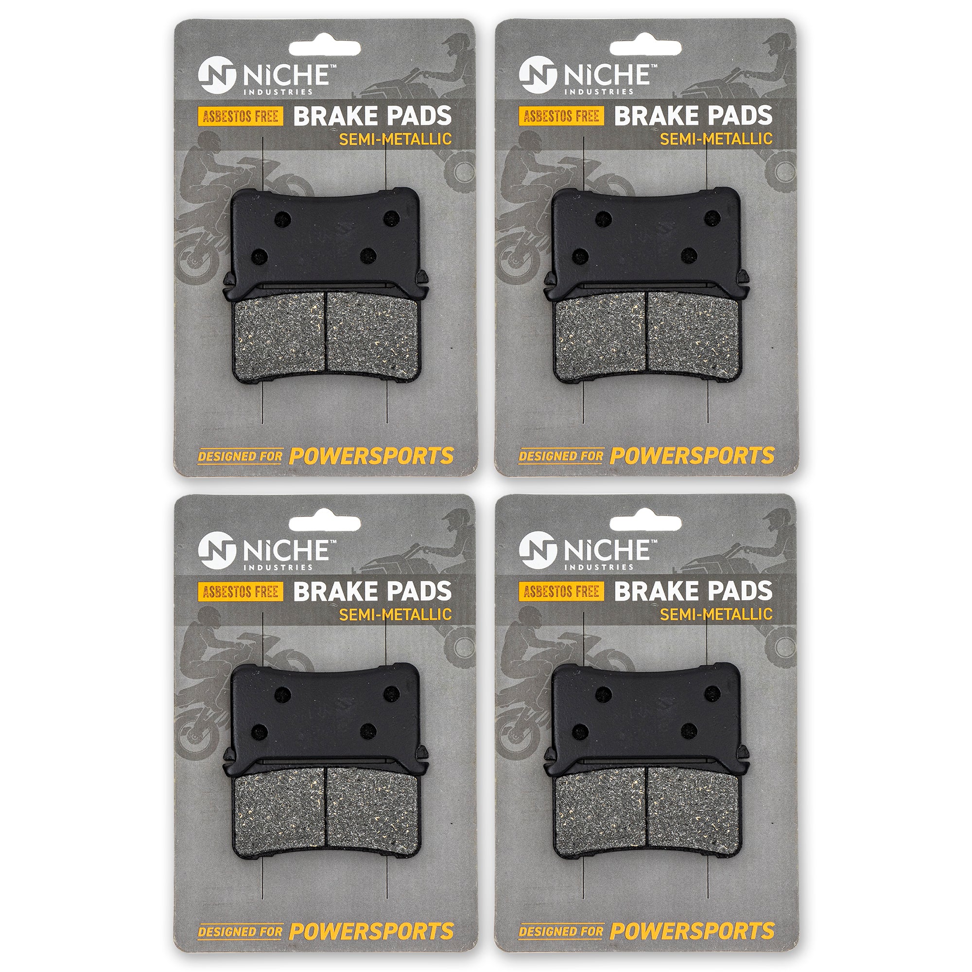 Front Semi-Metallic Brake Pad Set 4-Pack for Honda CBR1000RR 06455-MKF-D41 NICHE 519-KPA2622D