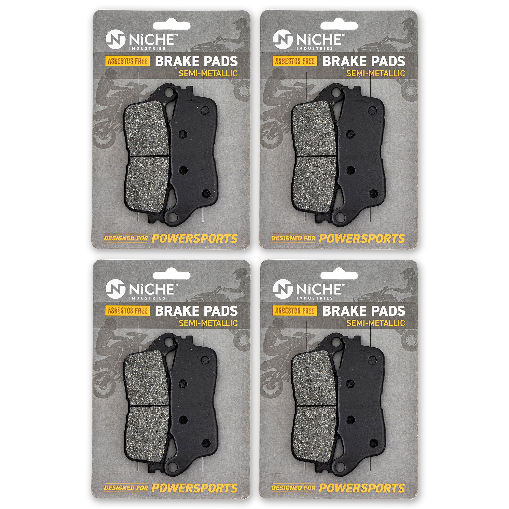 Rear Brake Pads Kit Semi-Metallic 4-Pack for zOTHER Honda XR80R XR80 XR75 XR600R NICHE 519-KPA2623D