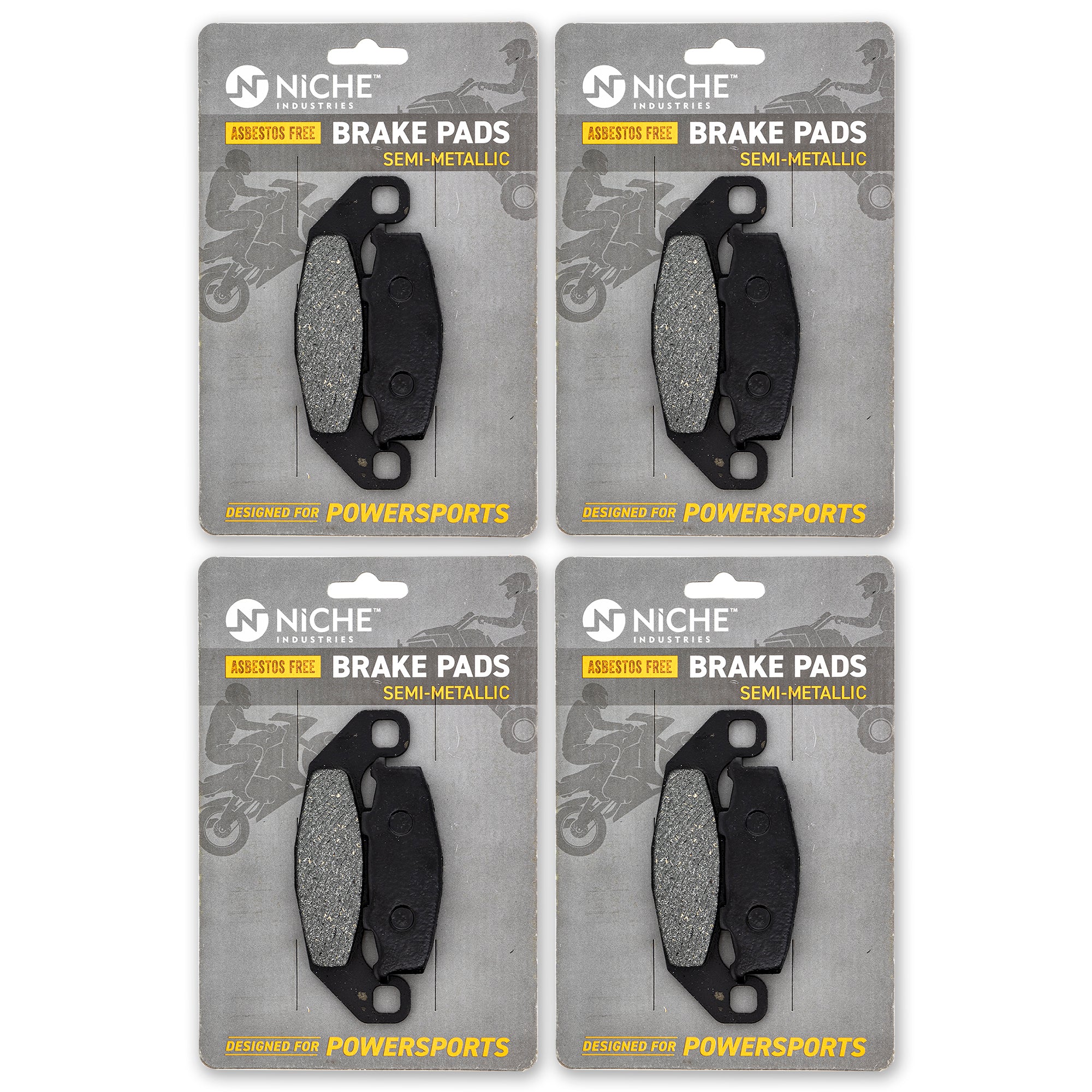 Rear Brake Pads Kit Semi-Metallic 4-Pack for zOTHER Kawasaki Ninja 43082-1145 41048-1070 NICHE 519-KPA2625D